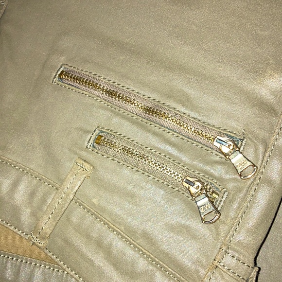 Low waist dark green leather style pants. - Picture 2 of 2